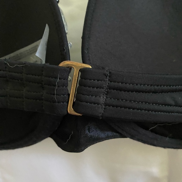 VICTORIA'S SECRET Black embellished Bombshell Y2K Rhinestone Bikini Top 36C - Picture 4 of 6